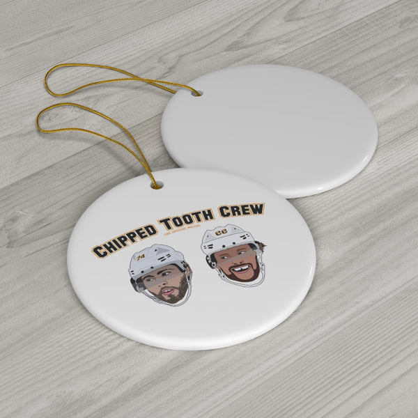 'Chipped Tooth Crew' Pastrnak and DeBrusk Ceramic Ornament