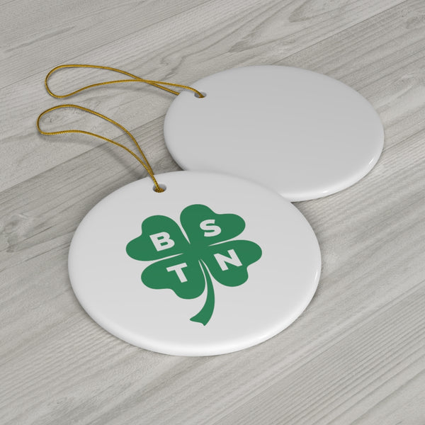 Boston BSTN Shamrock Ceramic Ornament