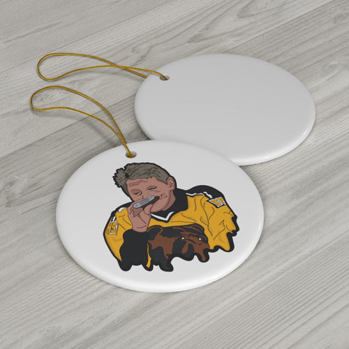 Iconic Bruins Flask Drinker Ceramic Ornament