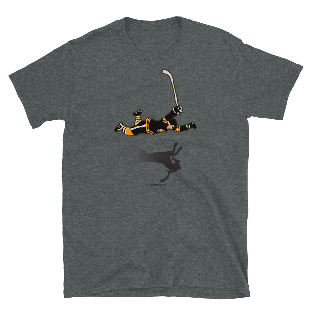 Boston Bruins Bobby Orr THE GOAL Printed T Shirt sz S - XXL NEW