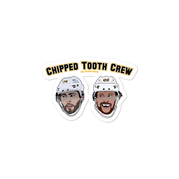 Boston Bruins 'Chipped Tooth Crew' David Pastrnak and Jake DeBrusk sticker