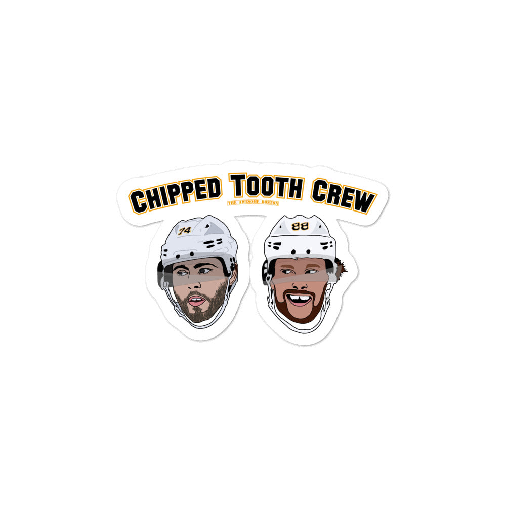 Boston Bruins 'Chipped Tooth Crew' David Pastrnak and Jake DeBrusk sticker